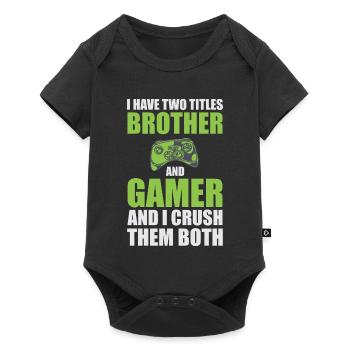 Brother Gamer Confidence T-Shirt - Baby Premium Kurzarmbody - Schwarz - Vorne