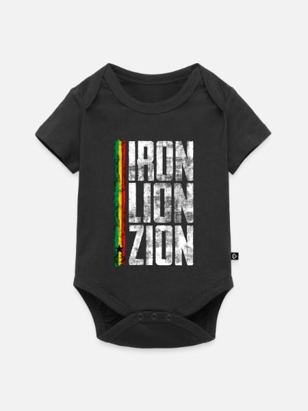 Iron Lion Rastafari Design - Baby Premium Kurzarmbody - Schwarz