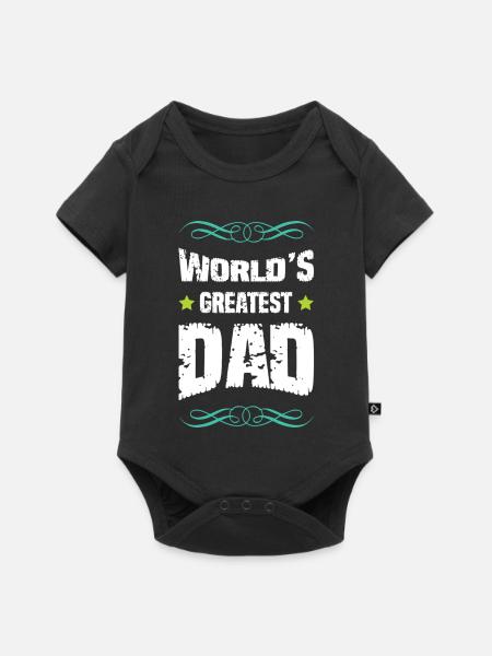 Weltbester Vater Großschrift - Baby Premium Kurzarmbody - Schwarz