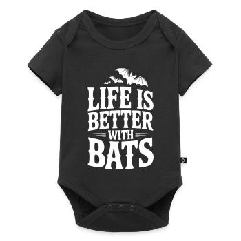Life is Better with Bats - Baby Premium short-sleeve bodysuit - black - Front