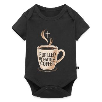 Fuelled By Faith And Coffee Glaube Und Kaffee - Baby Premium short-sleeve bodysuit - black - Front