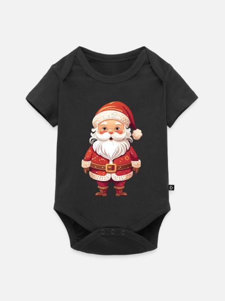 Fröhlicher Weihnachtsmann - Baby Premium Kurzarmbody - Schwarz