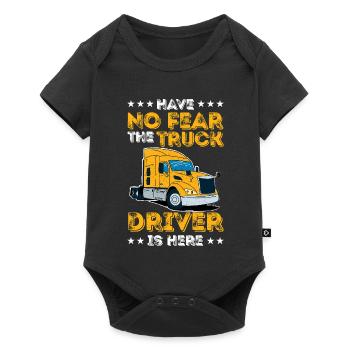 No Fear Truck Driver Retro Semi Trailer Art - Baby Premium short-sleeve bodysuit - black - Front