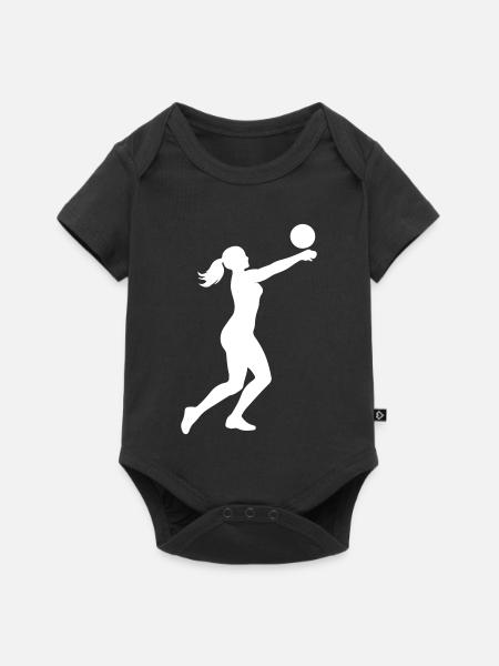Volleyball Silhouette - Baby Premium Kurzarmbody - Schwarz