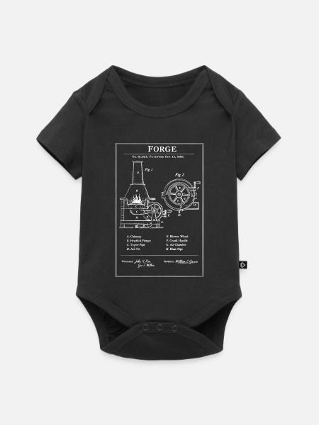 Schmiedeausrüstungs-Bauplan - Baby Premium Kurzarmbody - Schwarz