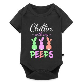 Chillin avec Peeps Pastel Bunnies - Body à manches courtes Premium Bébé - noir - Devant