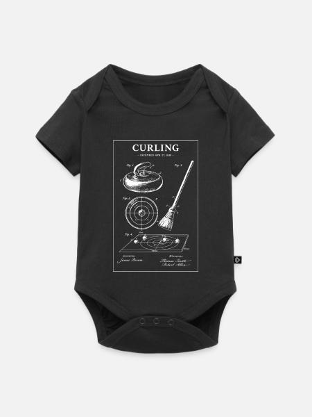 Curling Blueprint-Artwork - Baby Premium Kurzarmbody - Schwarz