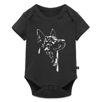 Hollandse Herder Silhouette de chien Wilsigns - Body à manches courtes Premium Bébé - noir - Devant