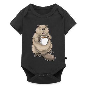 Beaver Coffee Mug - Baby Premium short-sleeve bodysuit - black - Front