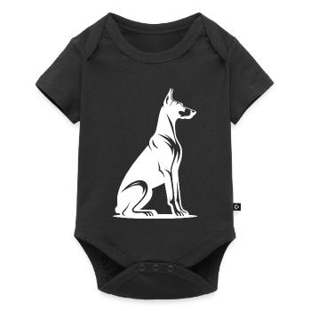 Silhouette du chien de garde doberman loyal - Body à manches courtes Premium Bébé - noir - Devant