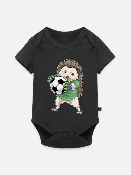Igel Torwart Fußball Sport - Baby Premium Kurzarmbody - Schwarz