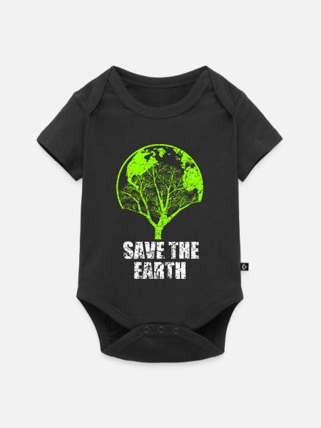 SAVE THE EARTH T-SHIRT - Baby Premium Kurzarmbody - Schwarz
