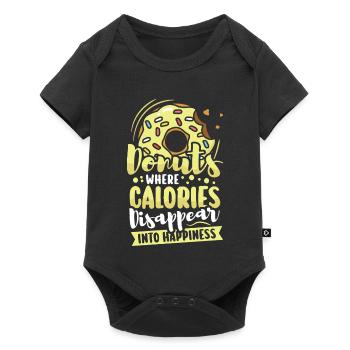Donut fast food - Baby Premium short-sleeve bodysuit - black - Front