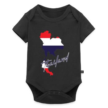 Carte avec le drapeau thaïlandais, j’adore la Thaïlande - Body à manches courtes Premium Bébé - noir - Devant
