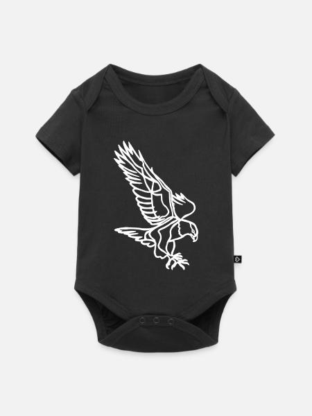Weißer Adler im Flug - Baby Premium Kurzarmbody - Schwarz