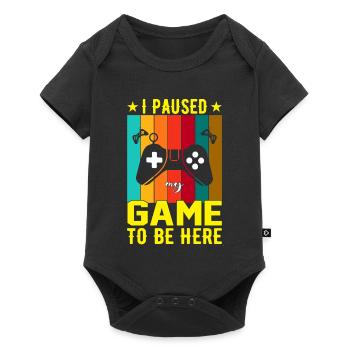 I Paused Game To Be Here - Baby Premium short-sleeve bodysuit - black - Front