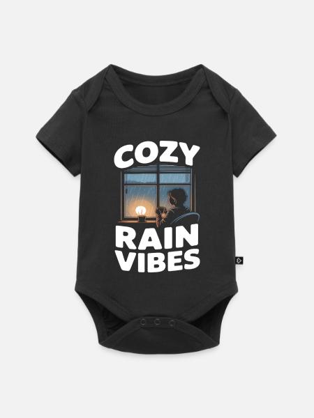 Cozy Rain Vibes Regen - Baby Premium Kurzarmbody - Schwarz