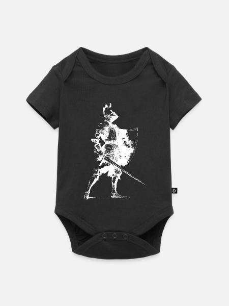 Ritter-Silhouette mit Schild - Baby Premium Kurzarmbody - Schwarz