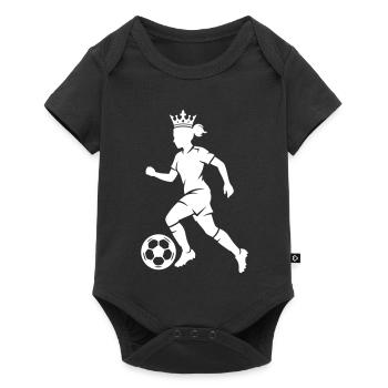 Fussballerin Fussball Silhouette - Baby Premium Kurzarmbody - Schwarz - Vorne