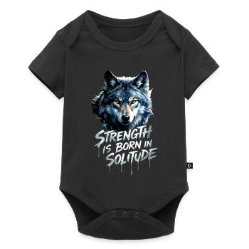 Wolf's Head Motivation - Baby Premium short-sleeve bodysuit - black - Front