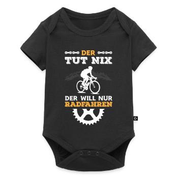 Der Tut Nix Der Will Nur Radfahren Lustig Fahrrad - Baby Premium Kurzarmbody - Schwarz - Vorne