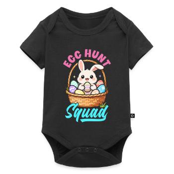 Joyeuse Pâques, douce chasse aux œufs du lapin, œufs de Pâques - Body à manches courtes Premium Bébé - noir - Devant