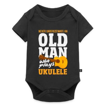 Designs et expressions amusantes de ukulélé - Body à manches courtes Premium Bébé - noir - Devant