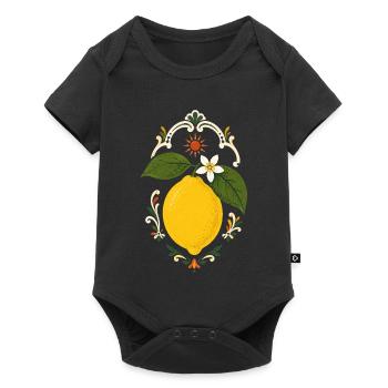 Citron italien dans le style estival - Body à manches courtes Premium Bébé - noir - Devant