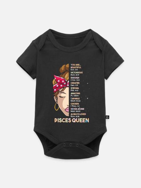 Sternzeichen Fische - Baby Premium Kurzarmbody - Schwarz