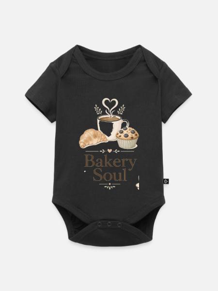 Bakery Soul Kaffee & Backkunst - Baby Premium Kurzarmbody - Schwarz