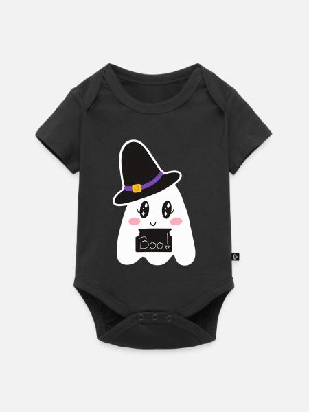 Cute Ghost - Baby Premium Kurzarmbody - Schwarz