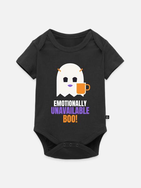 Emotional nicht verfügbarer Boo Ghost - Baby Premium Kurzarmbody - Schwarz