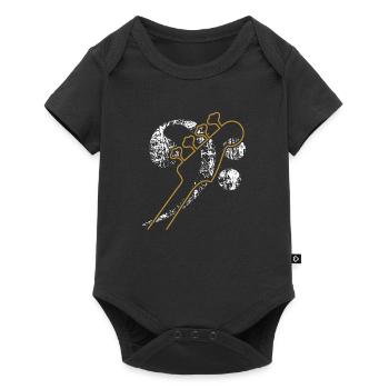Clé de basse. Bass Clef, Basse-Guitare distressed - Body à manches courtes Premium Bébé - noir - Devant