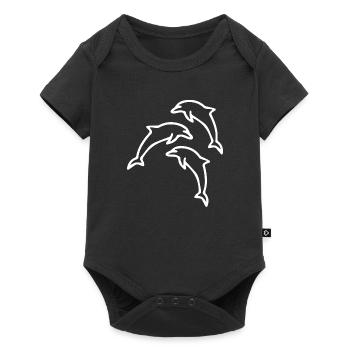 Dolphin dolphins - Baby Premium short-sleeve bodysuit - black - Front