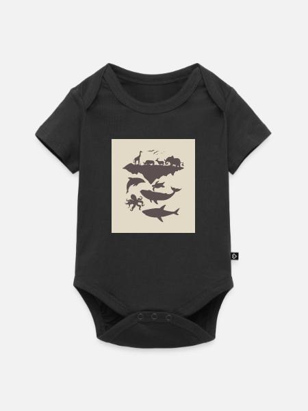 Tiere - Baby Premium Kurzarmbody - Schwarz