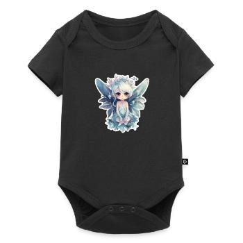 Petite fée des glaces avec couronne de fleurs - Body à manches courtes Premium Bébé - noir - Devant