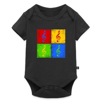 Clef Pop Art - Baby Premium short-sleeve bodysuit - black - Front