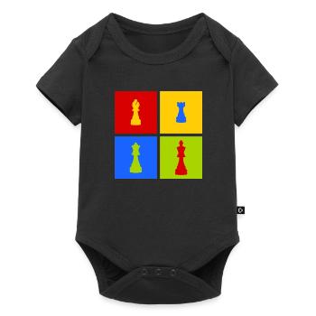 pièces d'échecs colorées - Body à manches courtes Premium Bébé - noir - Devant