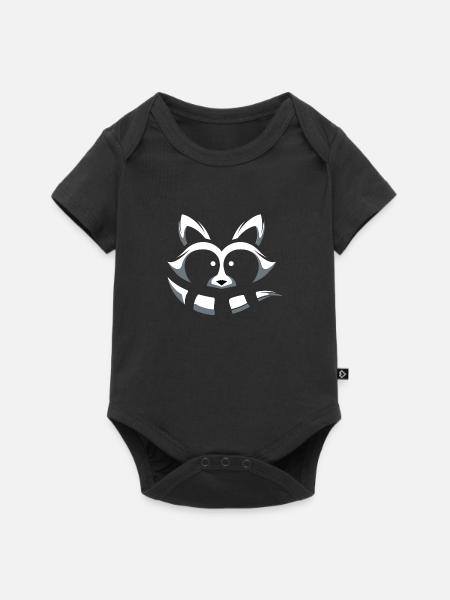 Waschbär im Minimalism-Design - Baby Premium Kurzarmbody - Schwarz