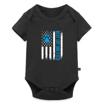Meilleur cadeau de drapeau américain pour le père - Body à manches courtes Premium Bébé - noir - Devant