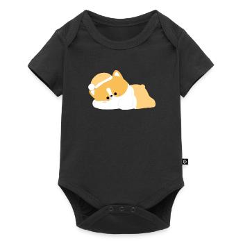 Corgi fatigué - Body à manches courtes Premium Bébé - noir - Devant