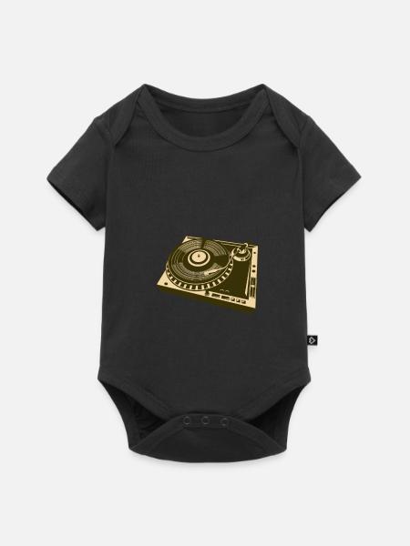 Plattenspieler - Baby Premium Kurzarmbody - Schwarz
