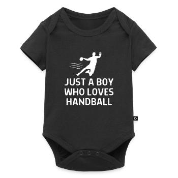 Handball Handballer Spruch Geschenk - Baby Premium Kurzarmbody - Schwarz - Vorne