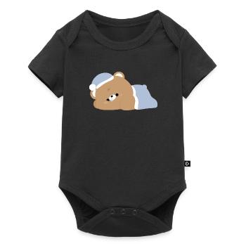 Tired Brown Bear - Baby Premium short-sleeve bodysuit - black - Front