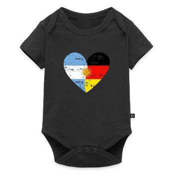 Drapeau coeur Argentine Allemagne Drapeau - Body à manches courtes Premium Bébé - noir - Devant