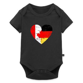 Flag Heart Canada Germany Flag - Baby Premium short-sleeve bodysuit - black - Front