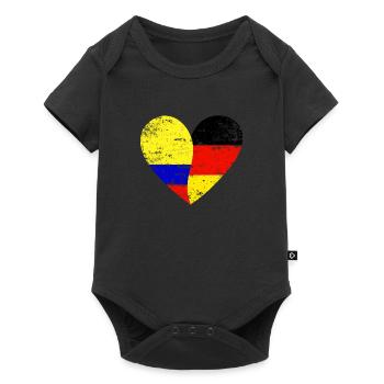 Flag Heart Germany Colombia Flag - Baby Premium short-sleeve bodysuit - black - Front