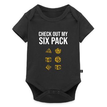 Check Out My Six Pack RPG D20 Dice Role Pen&Paper - Baby Premium Kurzarmbody - Schwarz - Vorne