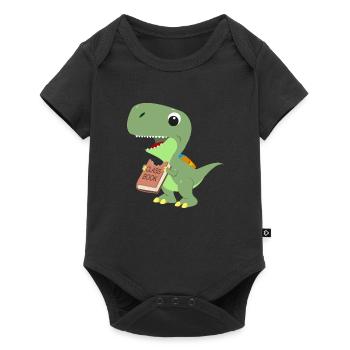 Dinosaur Eats Class Book for Teacher Students - Baby Premium short-sleeve bodysuit - black - Front