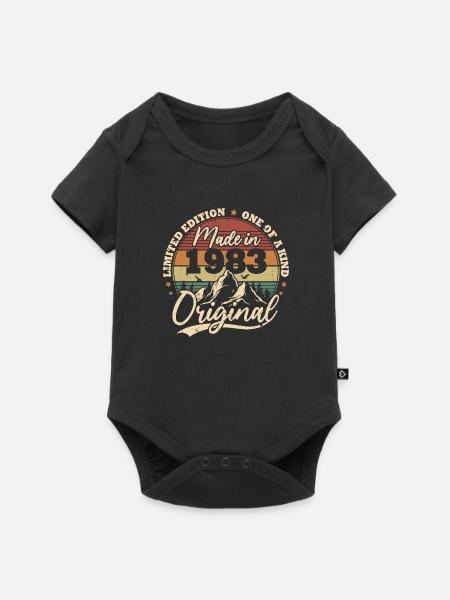 Original 1983 Vintage Retro Geburtstagsgeschenk - Baby Premium Kurzarmbody - Schwarz